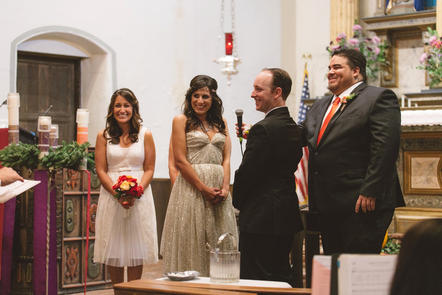 San Buenaventura Mission wedding photo