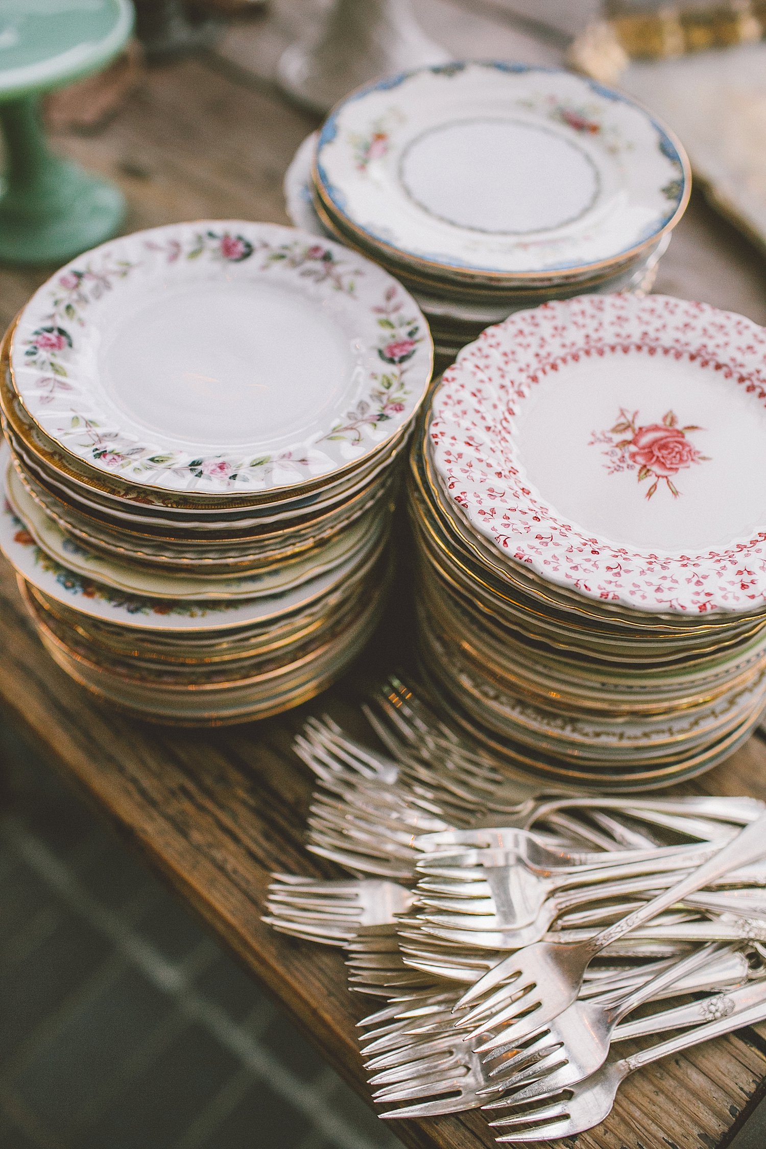 vintage dessert plates china dishes at wedding