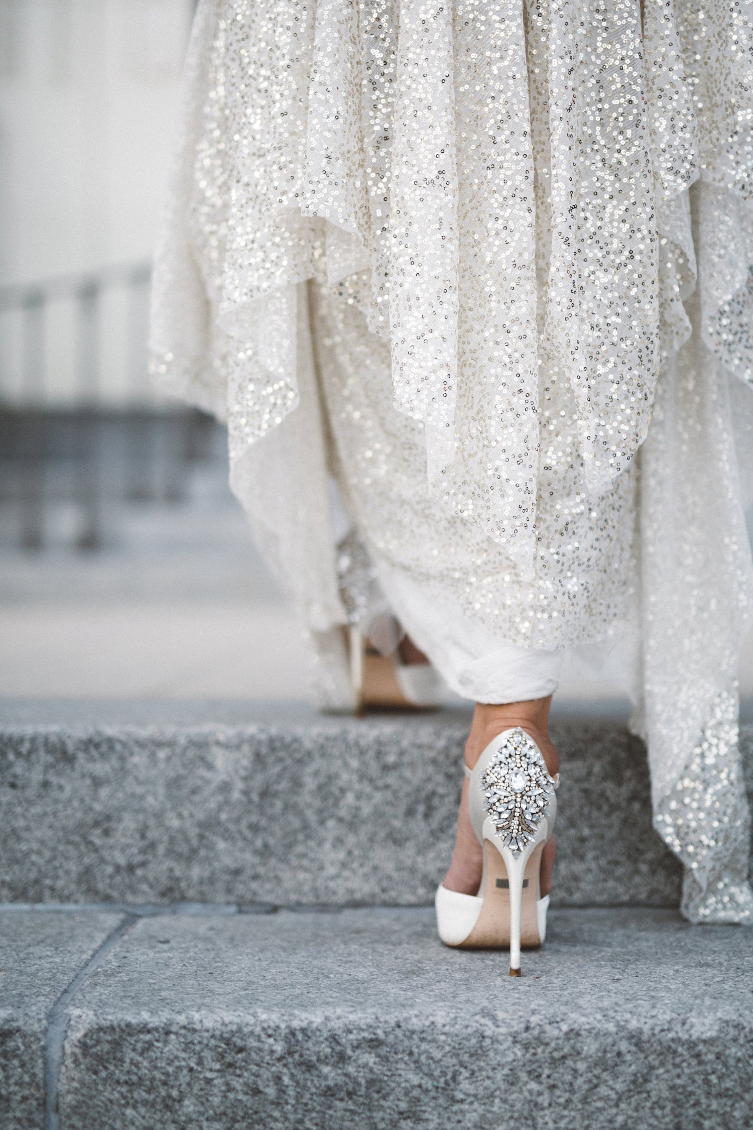 Badgley Mischka embellished wedding shoes