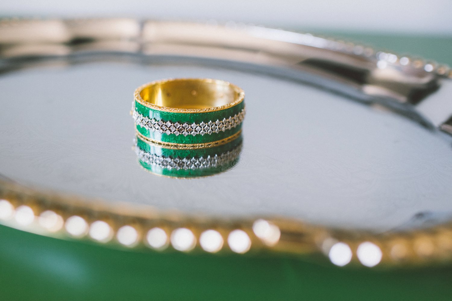 emerald cuff bracelet wedding photo