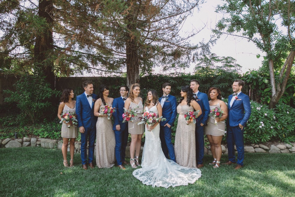 navy blue bridal party wedding photos