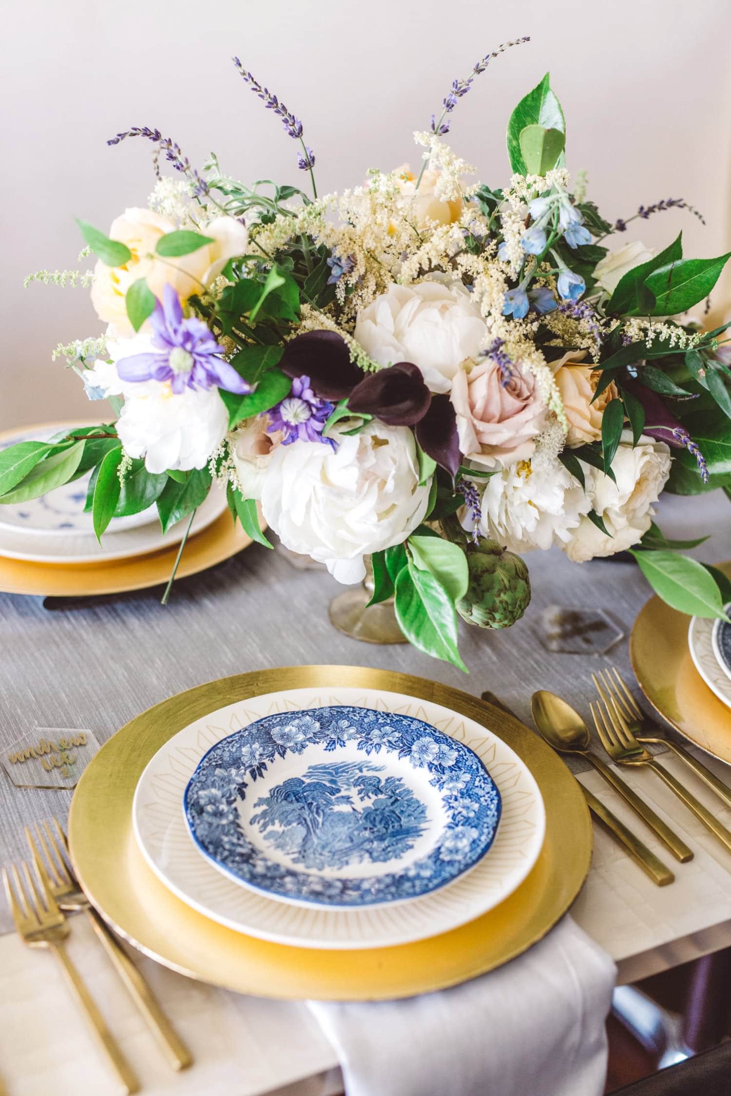 blue wedding reception table color ideas