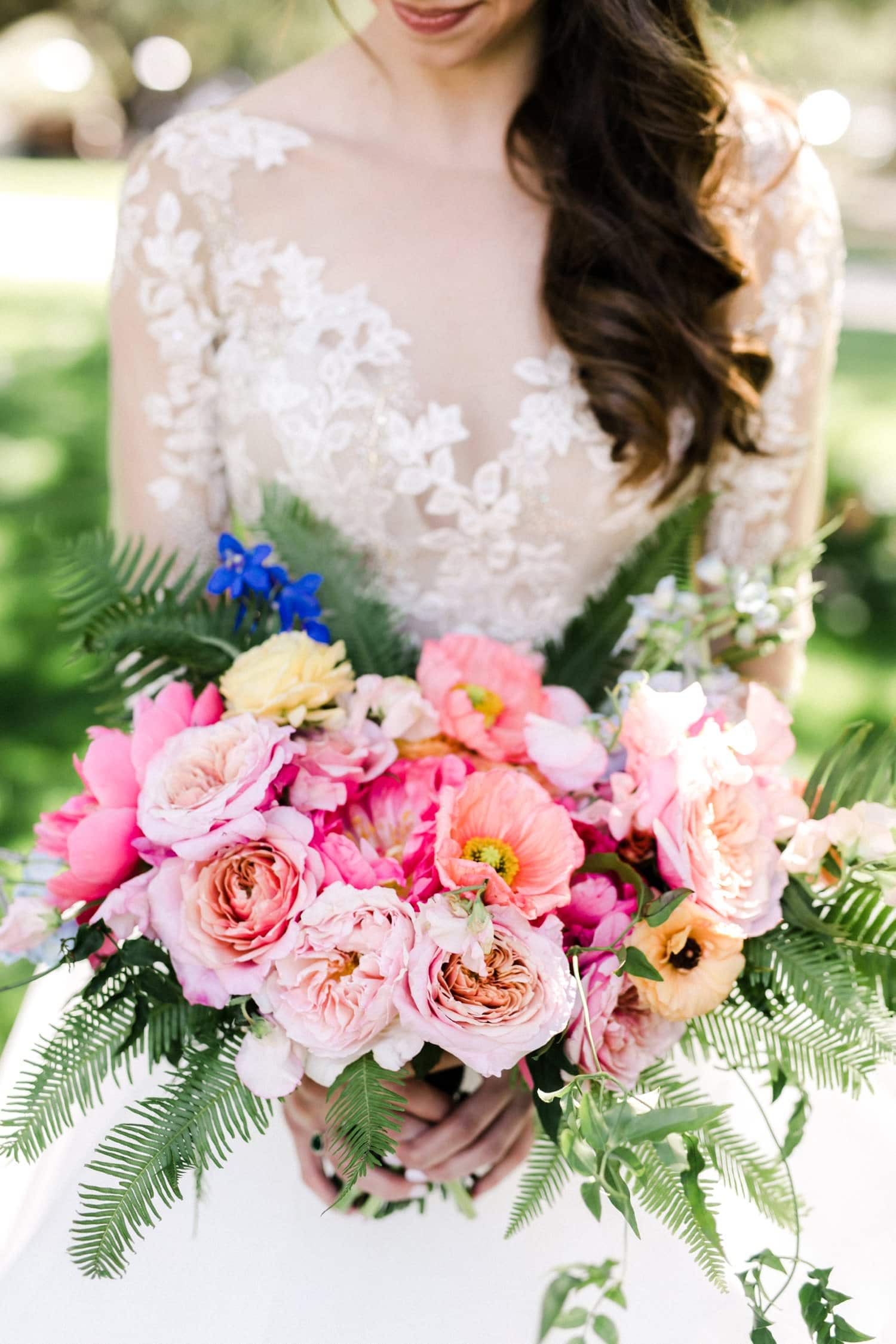 Colorful bridal bouquet flowers
