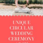 Custom wooden circle wedding ceremony backdrop