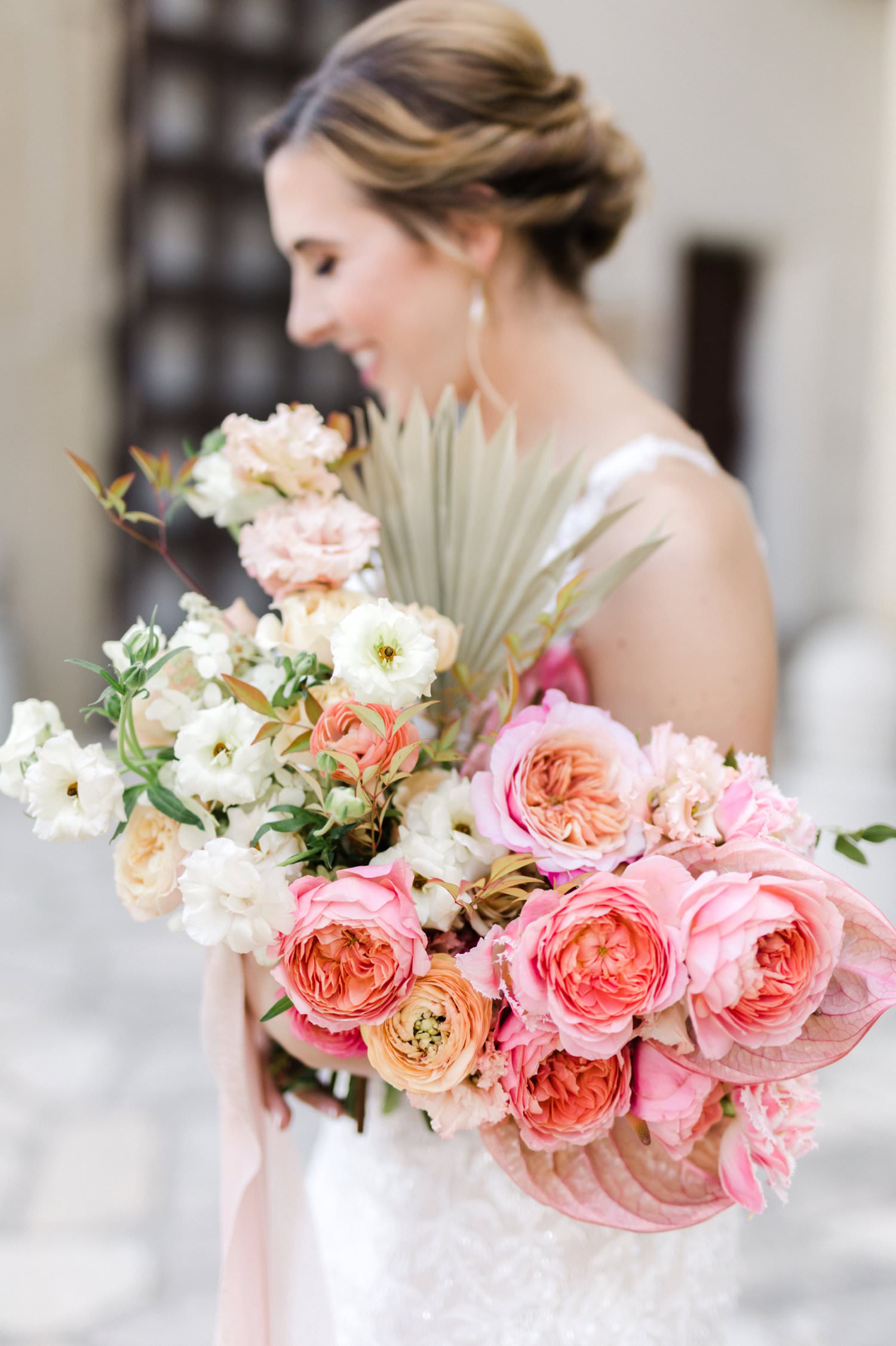 tropical pink wedding flowers
