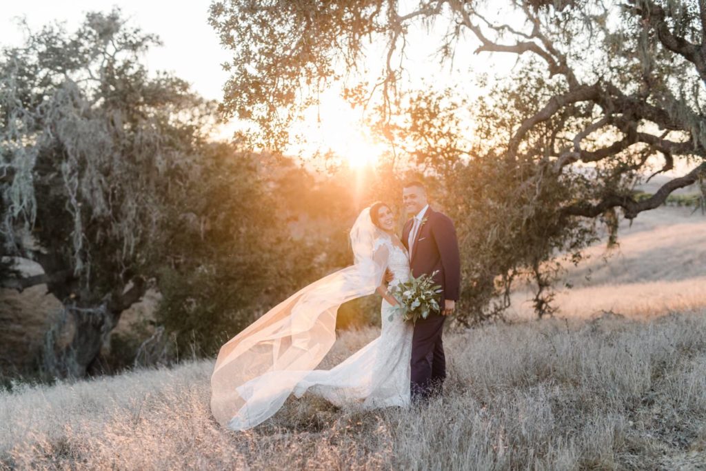 Gainey Vineyard sunset wedding photos