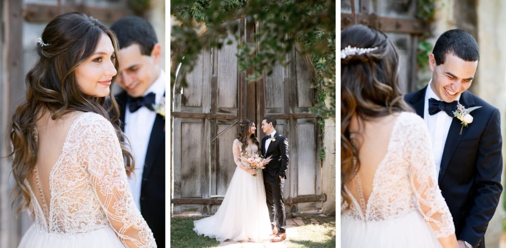Whispering Rose Ranch first look wedding photos