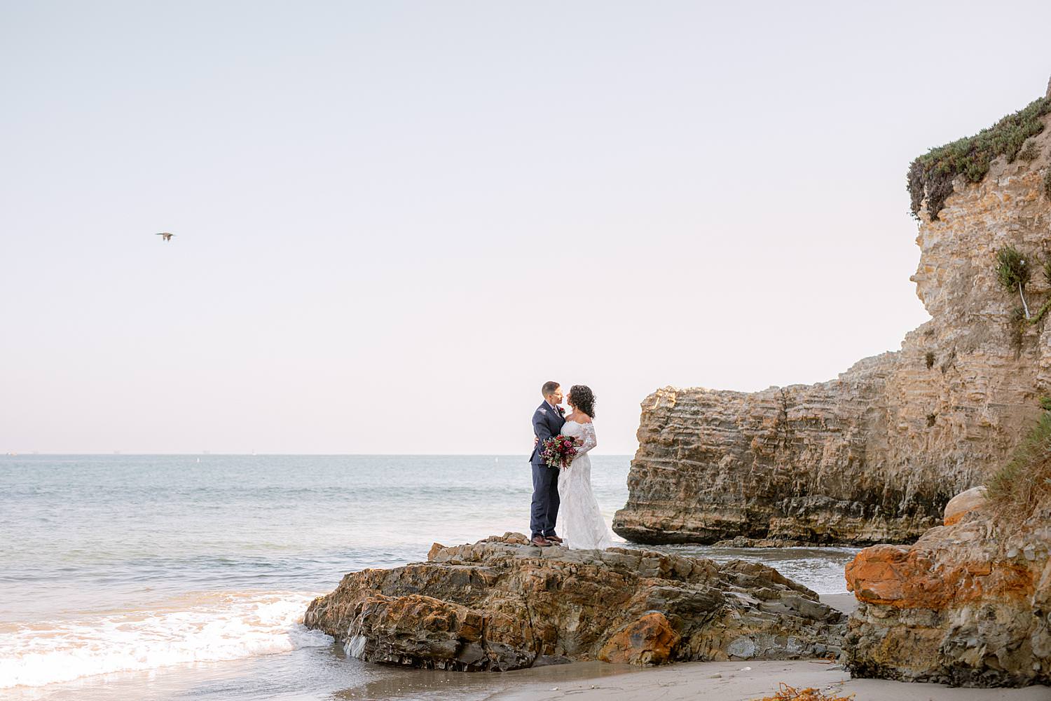 Leadbetter Beach elopement photos