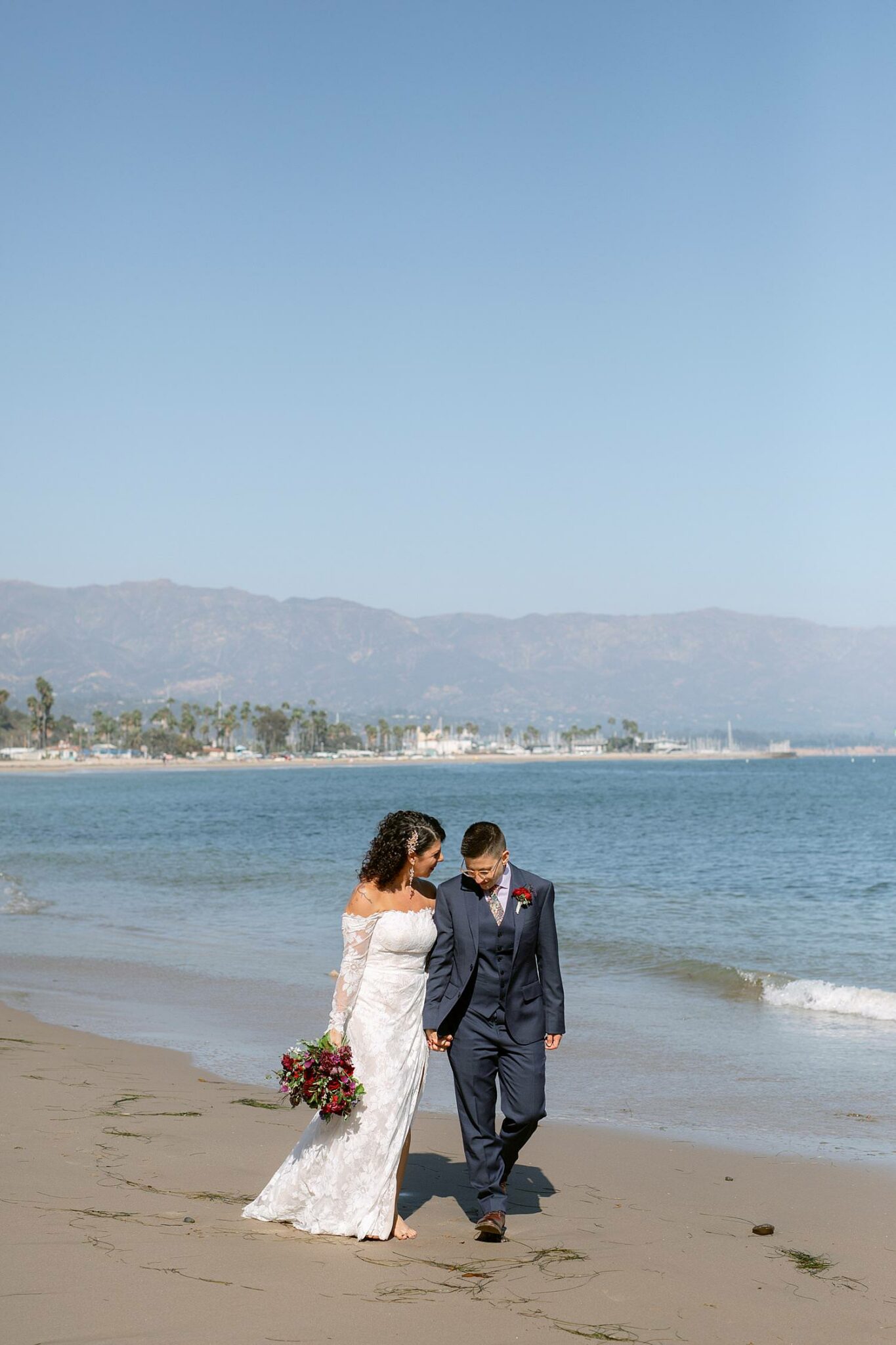Leadbetter Beach elopement photos